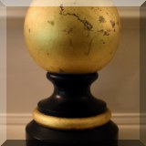 D113. Painted gold and black finial decor. 8”h - $18 